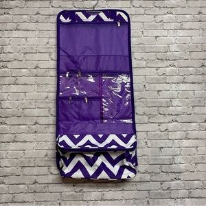 Purple Chevron Travel Folding Hanging BAG Toiletry Cosmetic Bag NEW